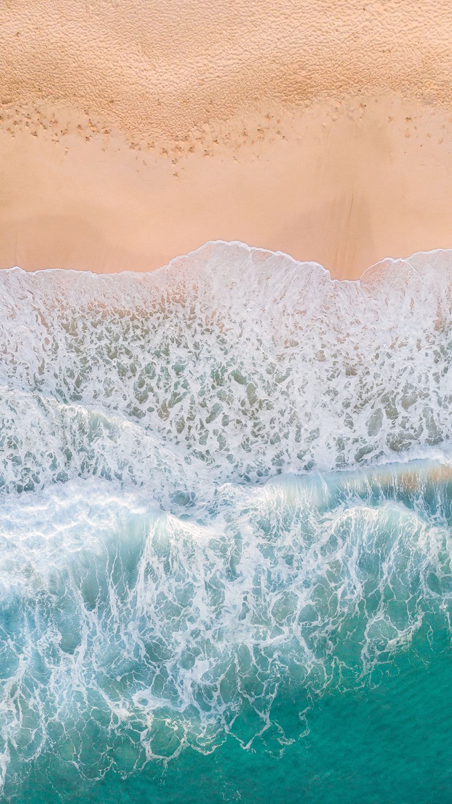 Onde spiaggia vista aerea, sfondi Mare, 900x1600 Verticale, Mobile
