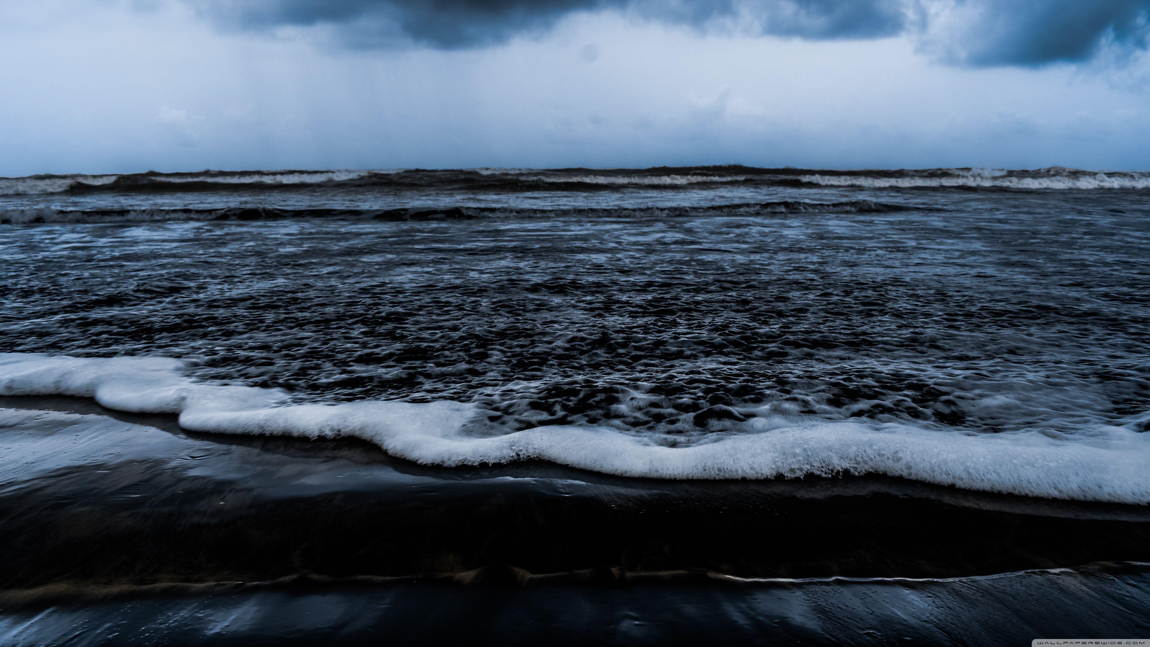 Mare scuro con onde, sfondo 3840x2160 4K, Desktop 4K