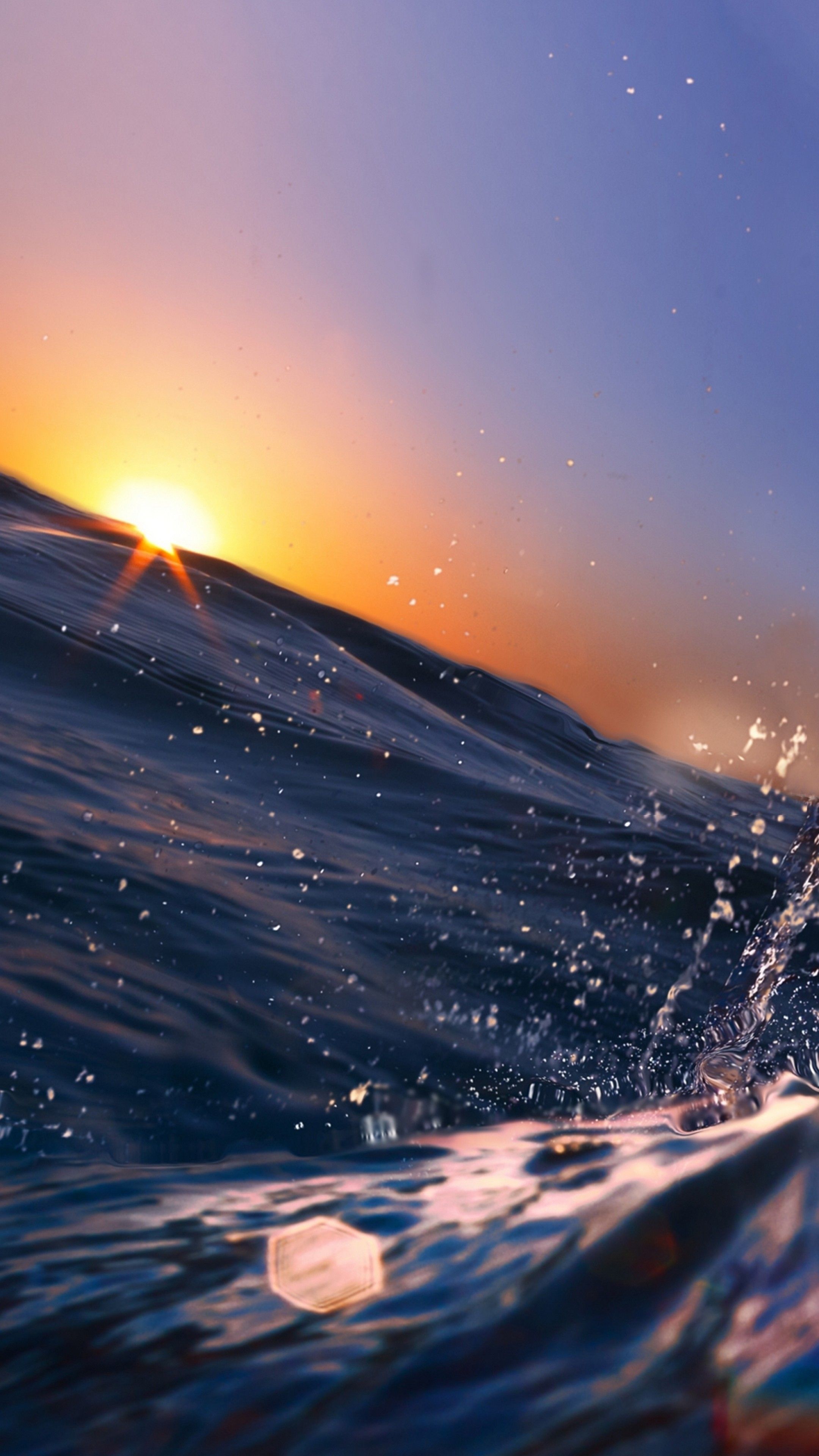 Onda oceano al tramonto, 2160x3840 Full HD Verticale, Samsung Galaxy