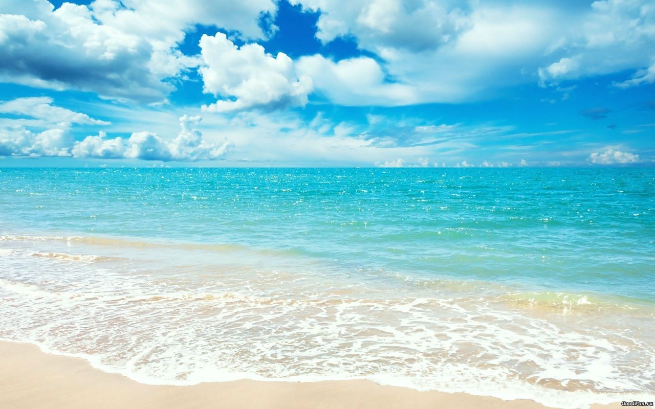 Spiaggia sabbia bianca mare turchese, sfondo 1280x800 HD, Desktop