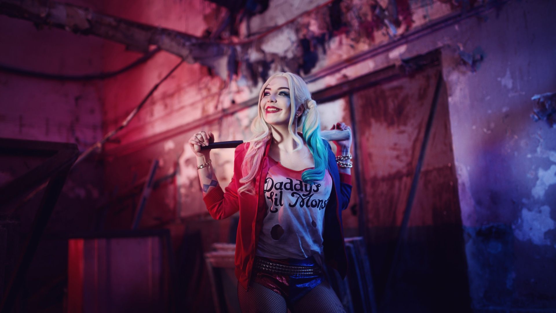 Harley Quinn con mazza da baseball, 1920x1080 Full HD, Desktop
