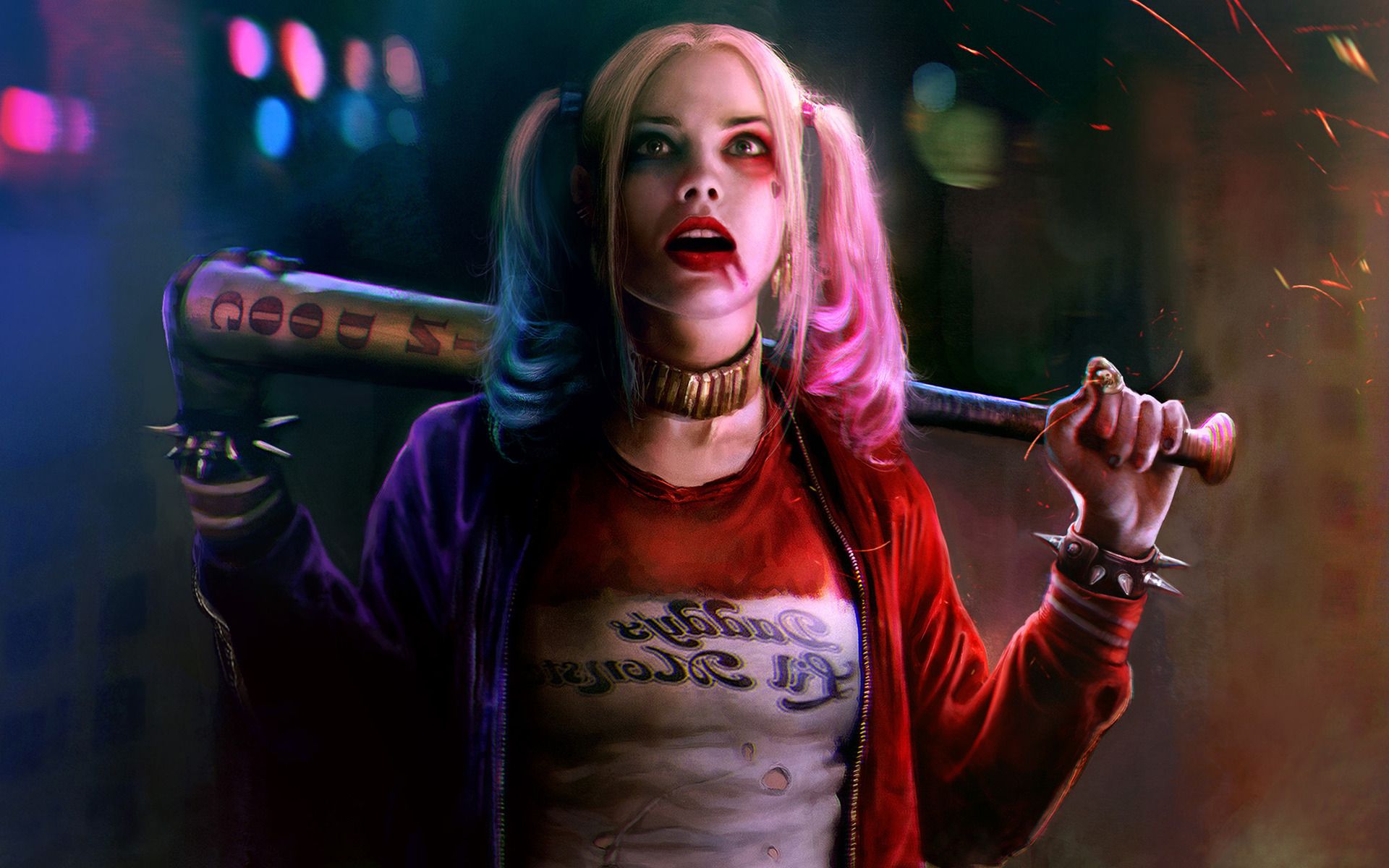 Harley Quinn con mazza da baseball, 1920x1200 WUXGA, Laptop