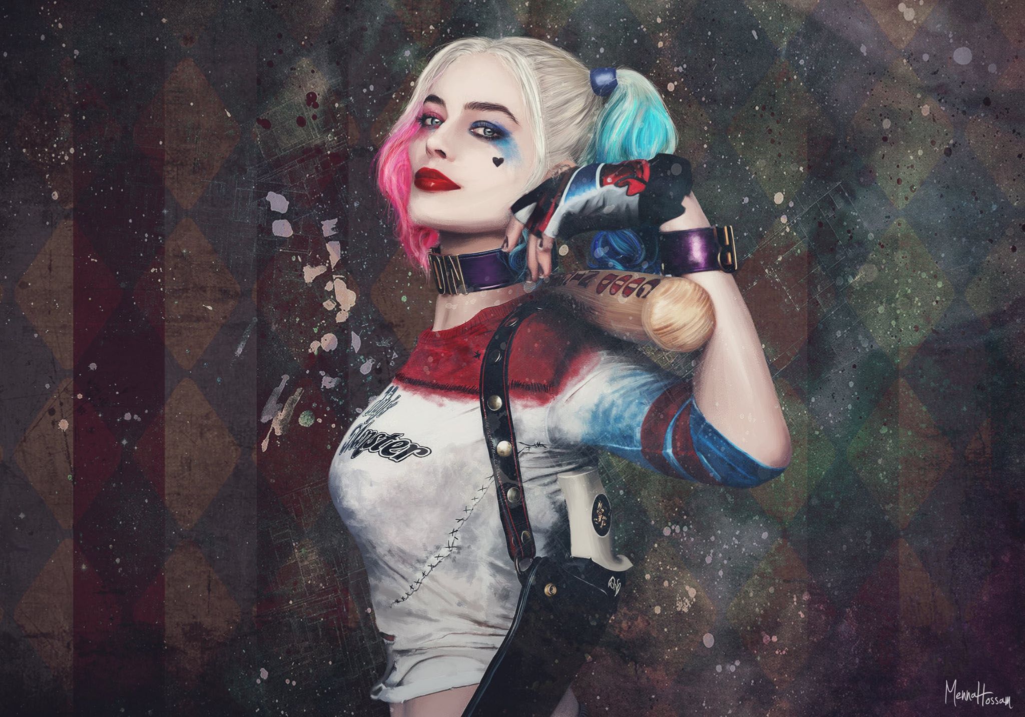Harley Quinn con mazza da baseball, 2048x1433 2K, iMac