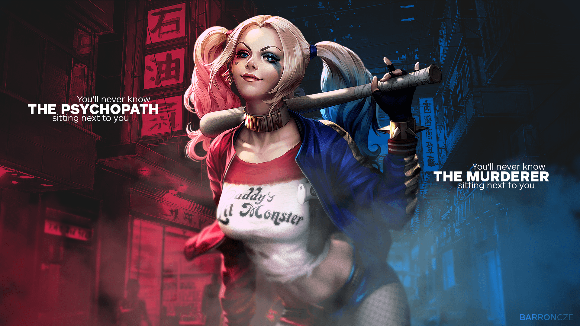 Harley Quinn con mazza da baseball, 1920x1080 Full HD, Desktop