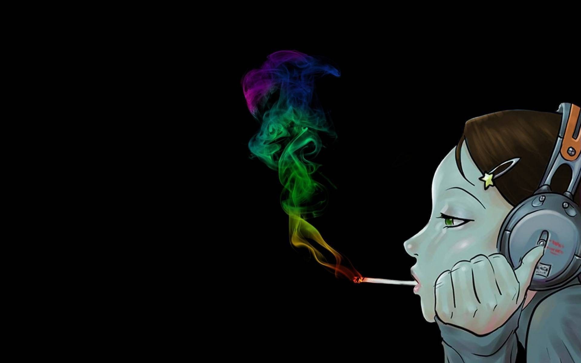 Ragazza fuma fumo colorato graffiti, 1920x1200 Full HD+, PC