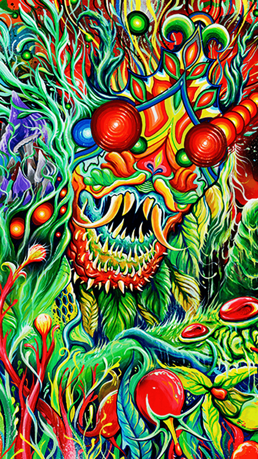 Mostro psichedelico graffiti colorato, 1080x1920 Verticale, Samsung Galaxy