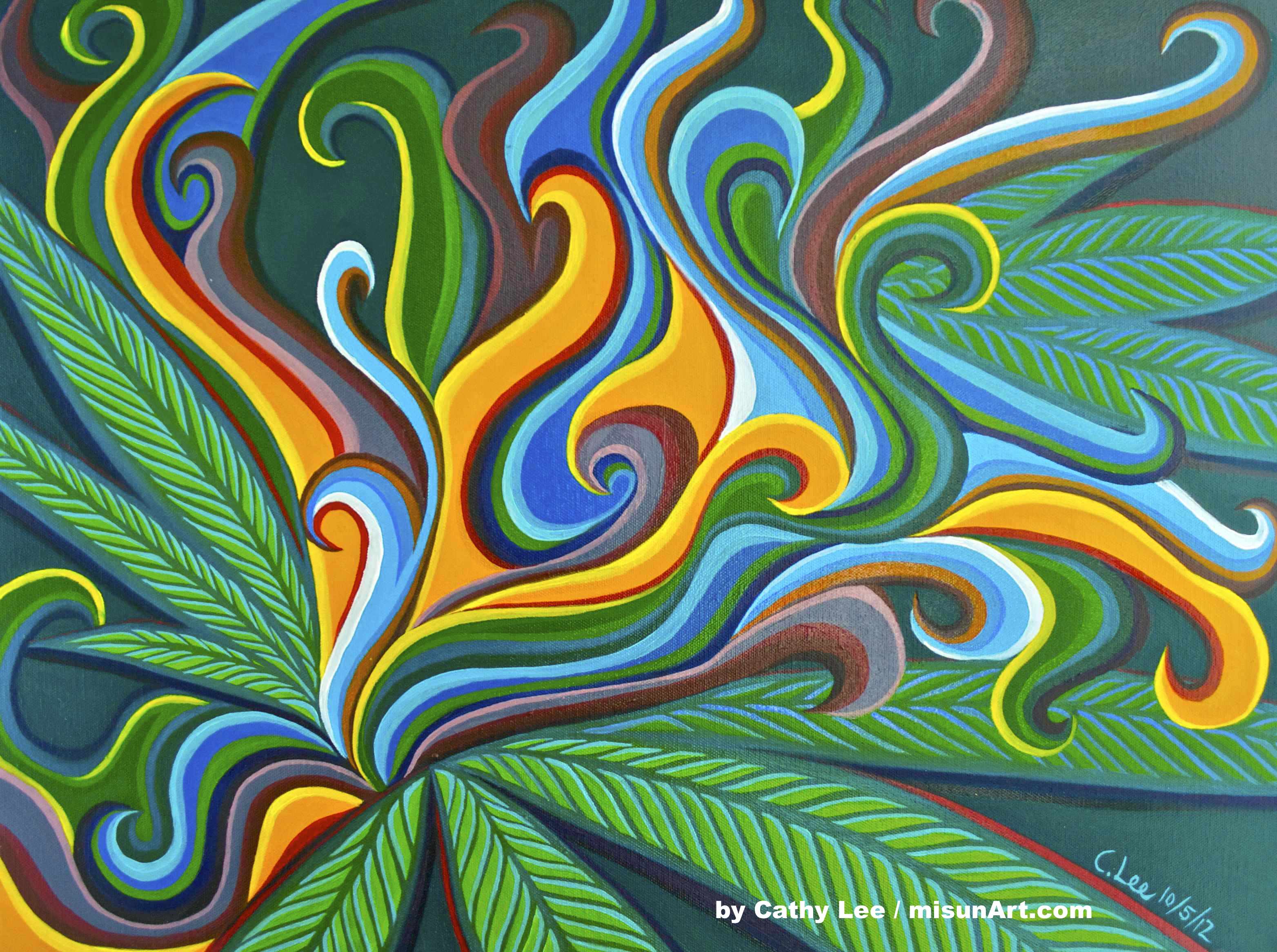 Foglia marijuana dipinto astratto colorato, 3128x2333 2K+, Desktop
