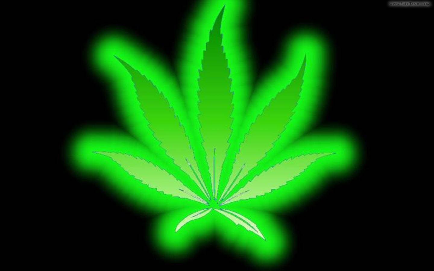 Foglia marijuana verde neon, 1440x900 720p, PC