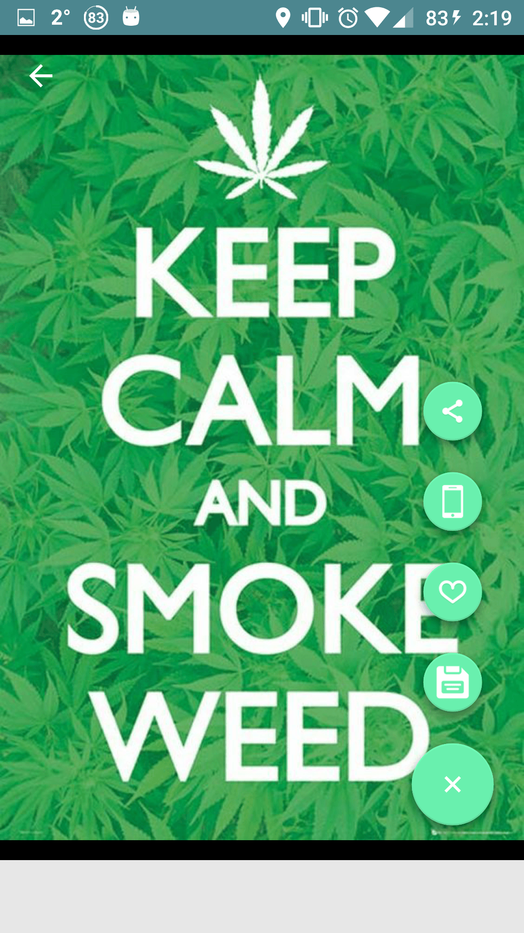 Keep Calm Smoke Weed poster, 1080x1920 Verticale, Mobile