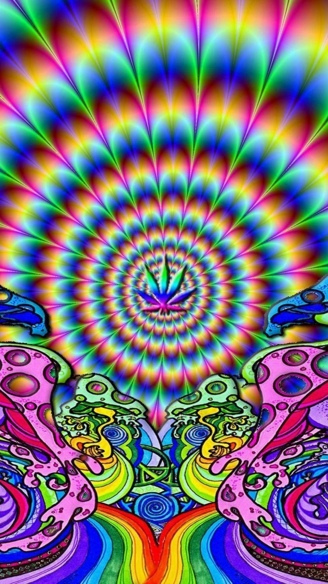 Graffiti psichedelico foglia cannabis funghi, 1080x1920 Full HD Verticale, Smartphone