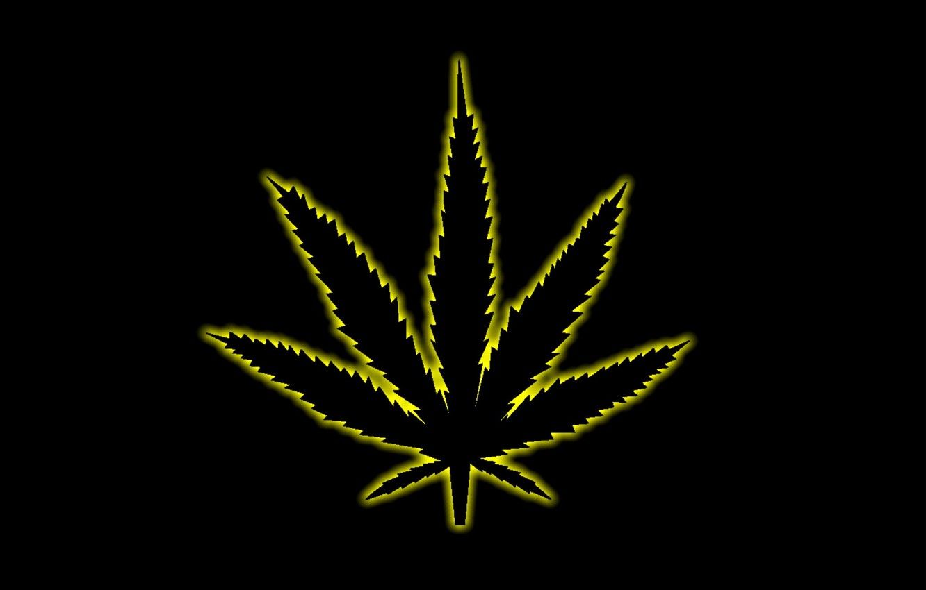Foglia marijuana neon gialla, 1332x850 720p, Laptop