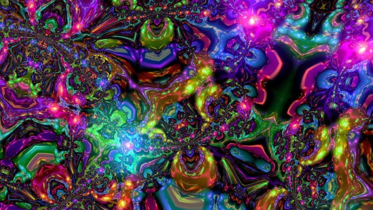 Frattale psichedelico multicolore trippy, 1300x731 HD, Desktop