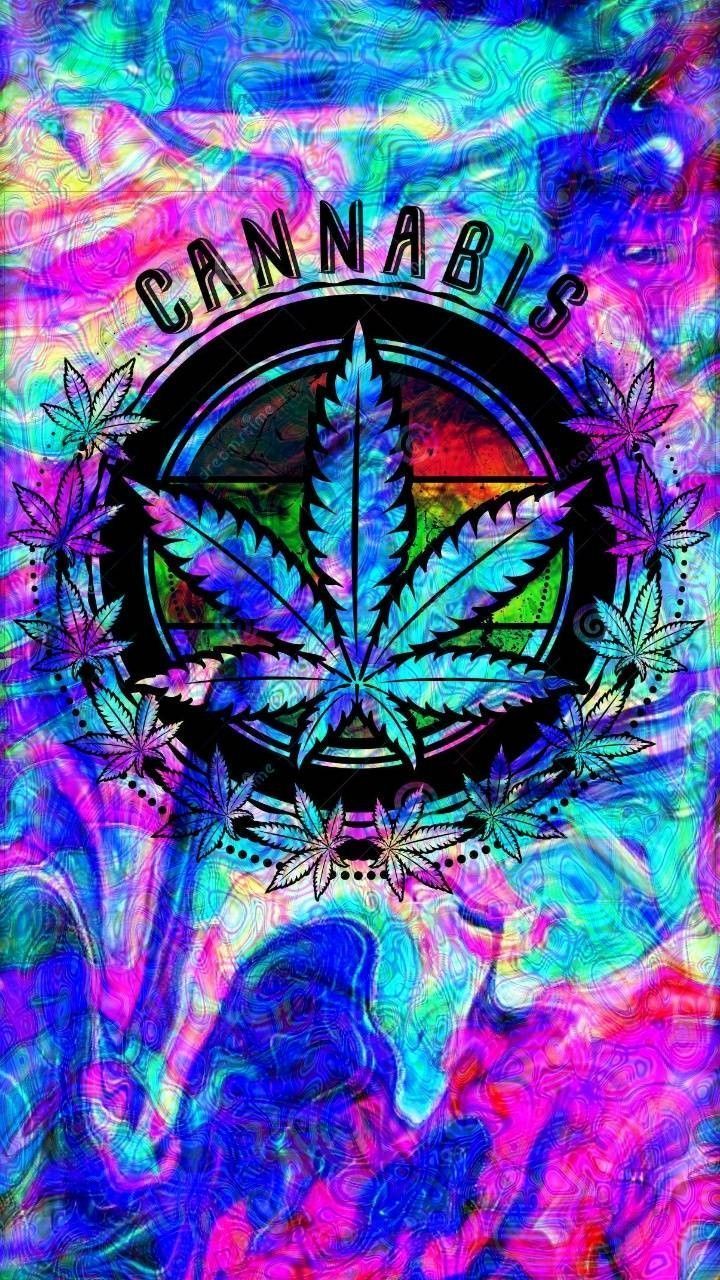 Foglia cannabis graffiti psichedelico, 720x1280 Full HD Verticale, Smartphone
