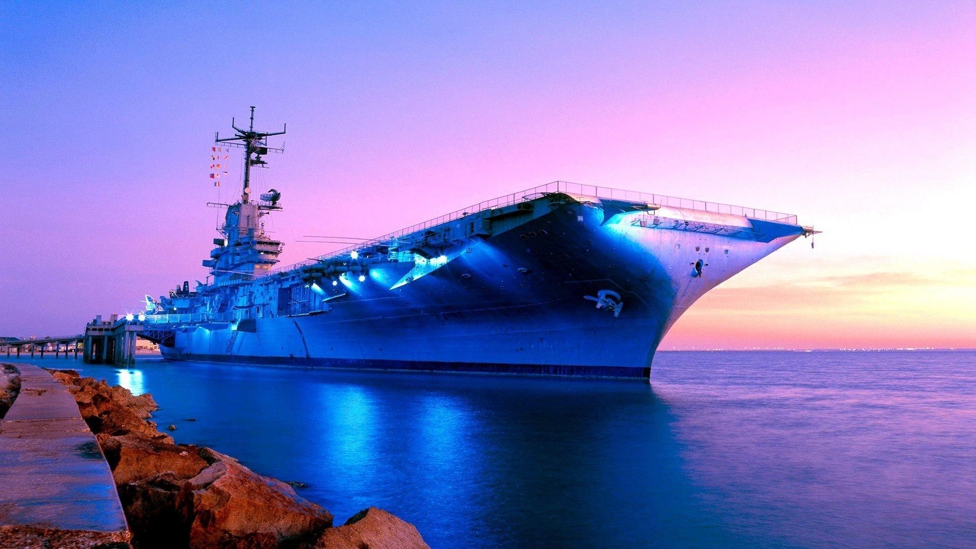 nave portaerei militare al tramonto, 1920x1080 1080p, Laptop