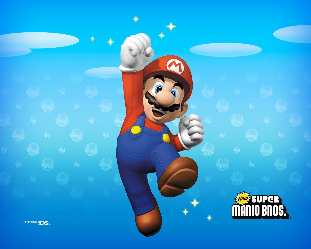 Mario Bros salto sfondo blu, 1280x1024 720p, PC