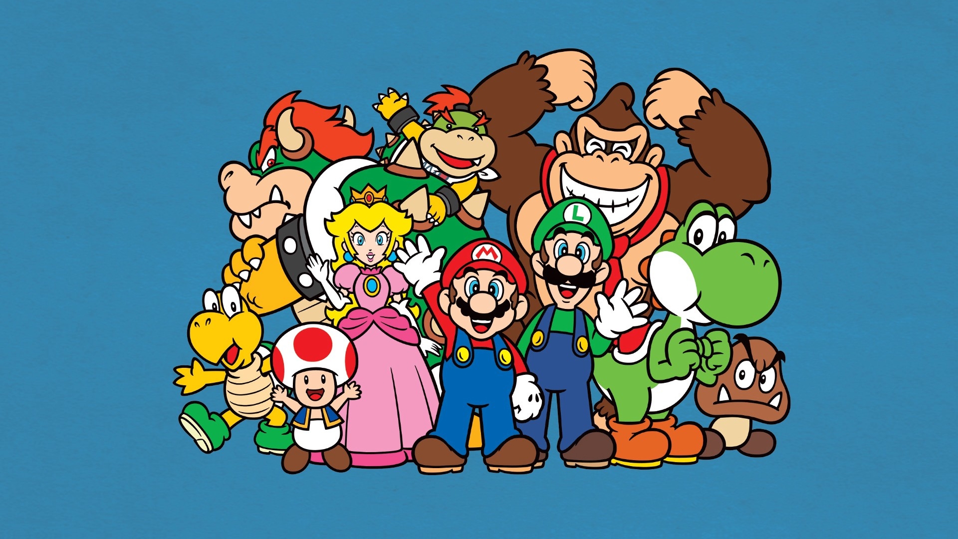 Personaggi Mario Bros gruppo, 1920x1080 Full HD, PC