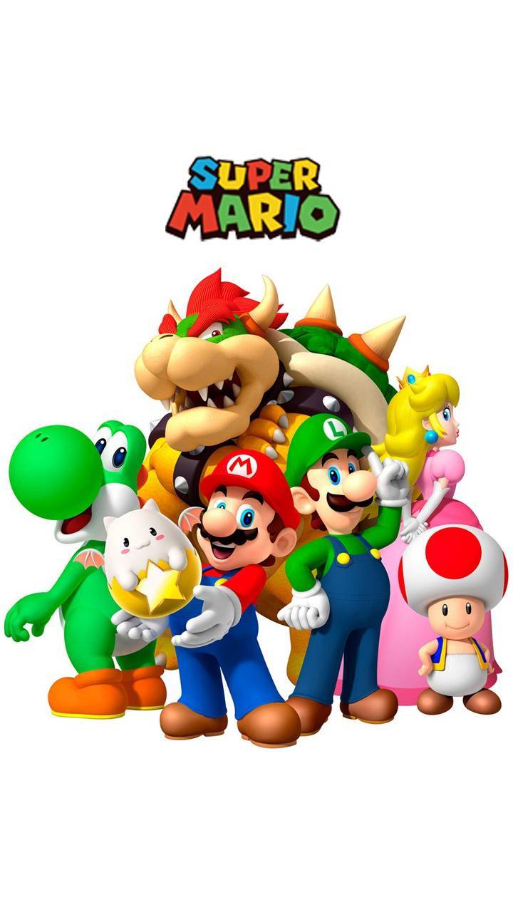 Personaggi Super Mario Bros gruppo, platform, 720x1280 Full HD Verticale, Smartphone