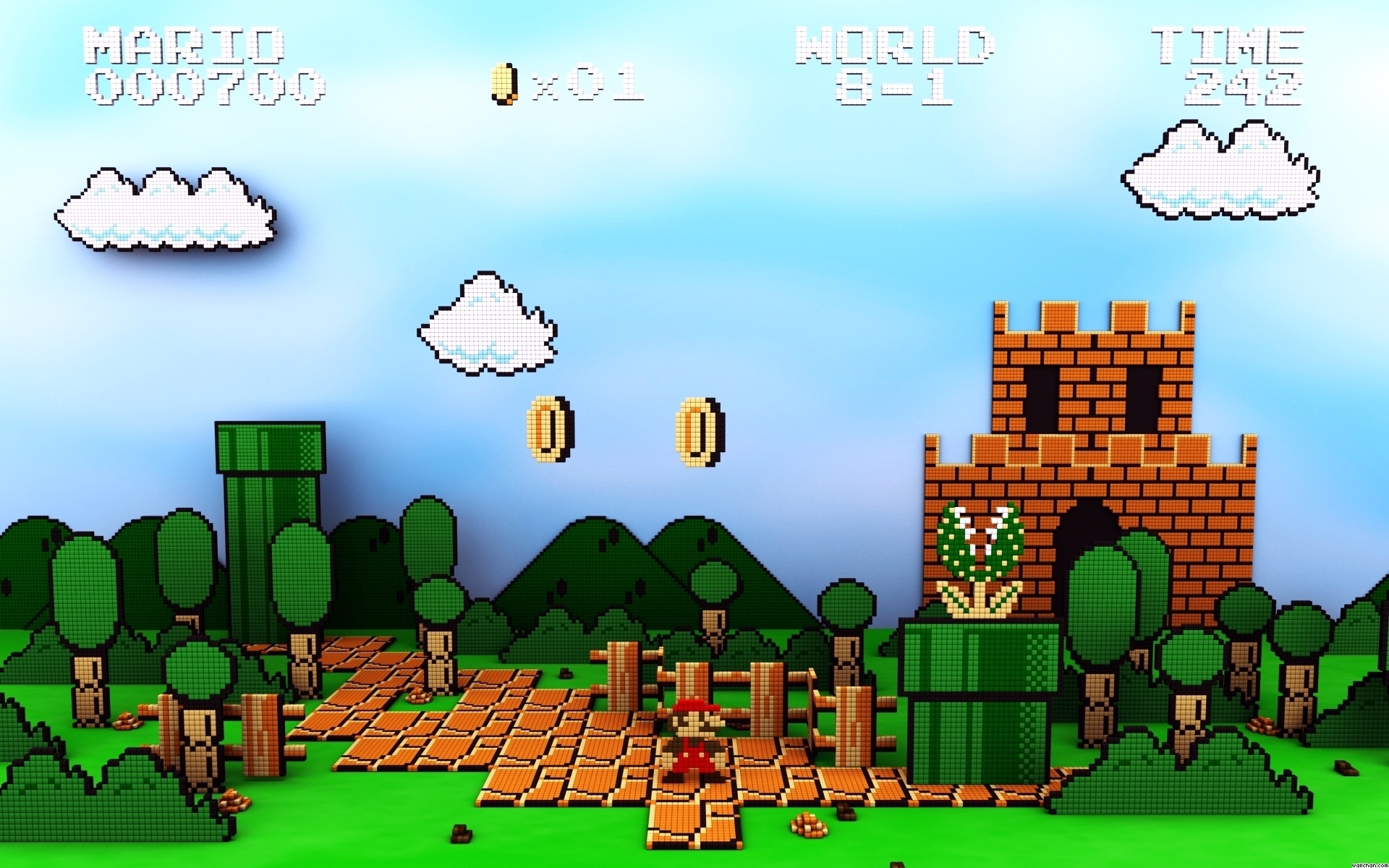 Super Mario Bros livello 3D, 1920x1200 WUXGA, PC