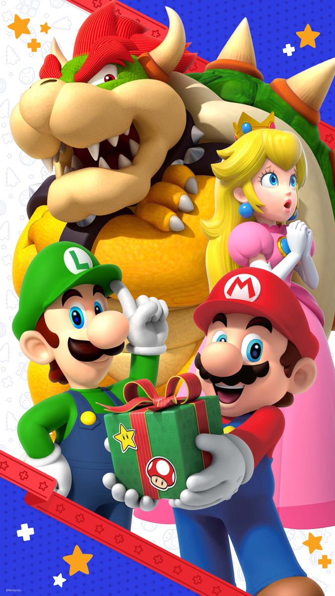 Mario, Luigi, Peach, Bowser, 675x1200 Full HD Verticale, Smartphone