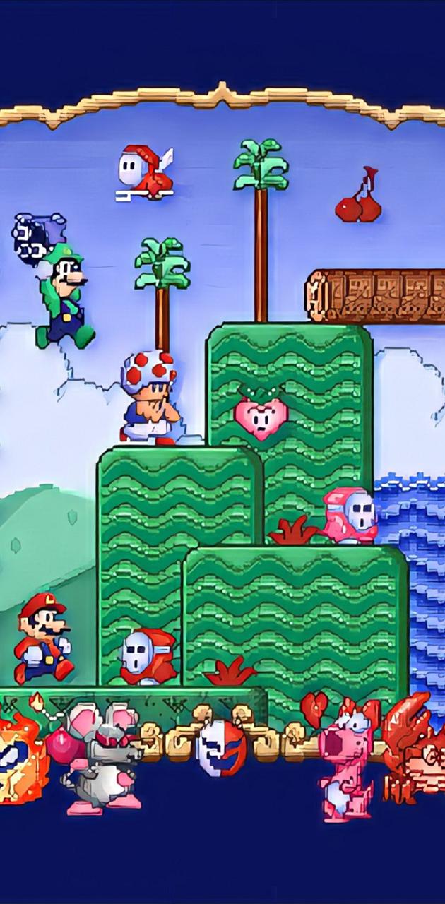 Mario Bros 2 pixel art, 630x1280 Full HD Verticale, iPhone