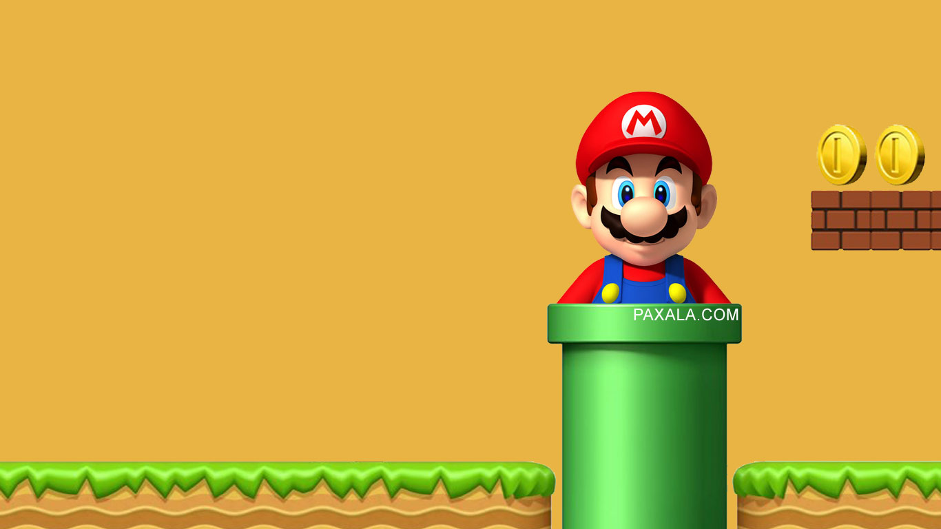 Mario in tubo verde, 1366x768 720p, PC