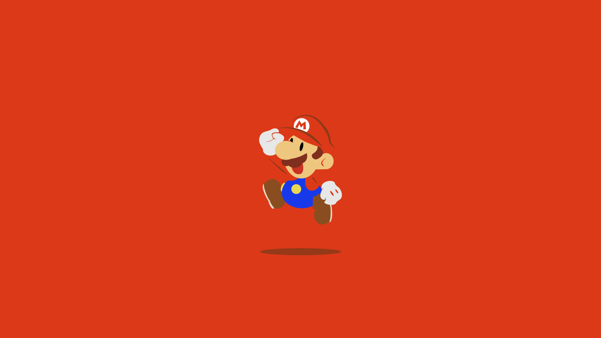 Mario minimalista sfondo rosso, Nintendo, 1920x1080 Full HD 1080p, PC Desktop