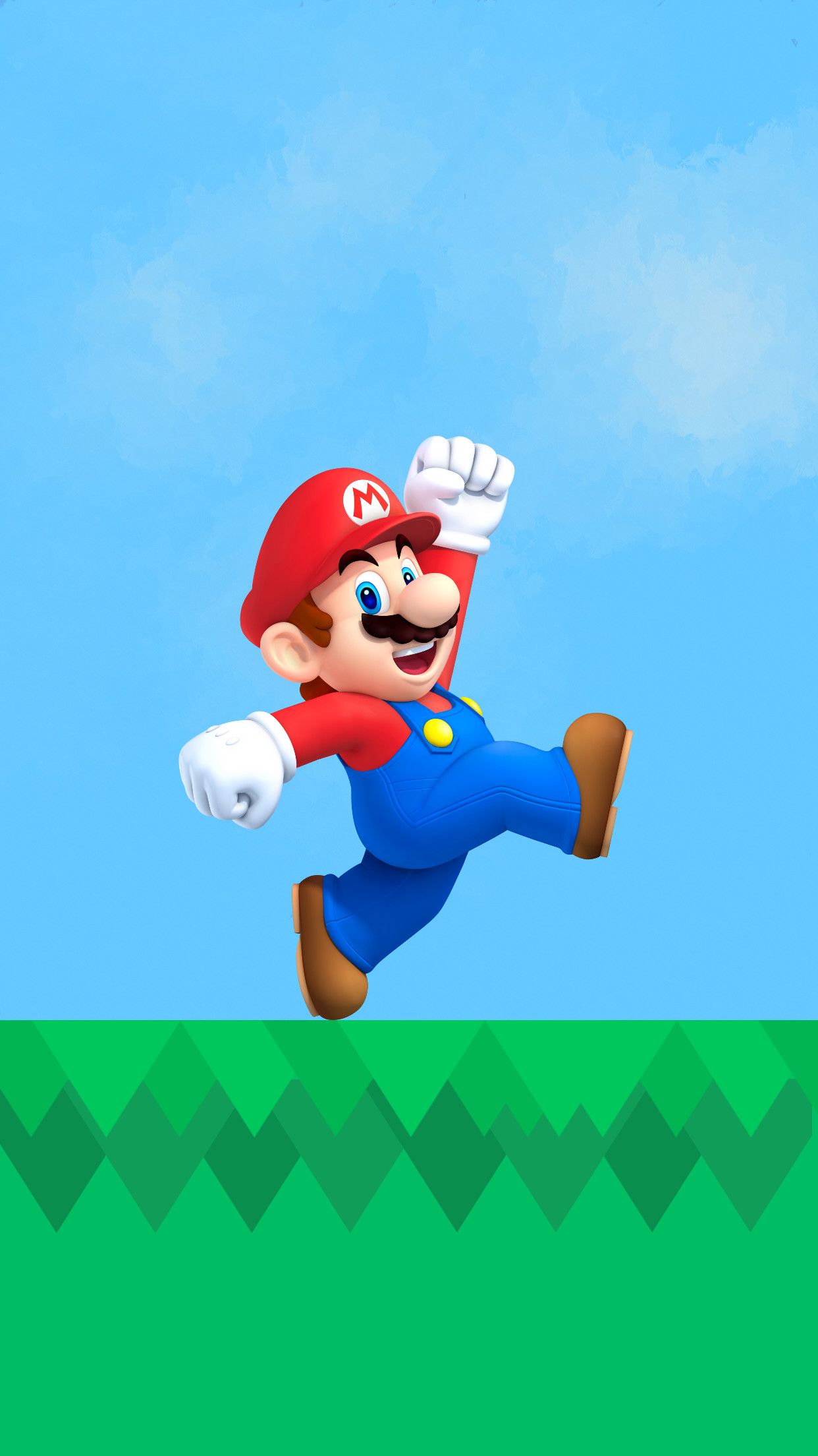 Mario che salta, sfondo blu, 1242x2208 Full HD Verticale, iPhone Pro