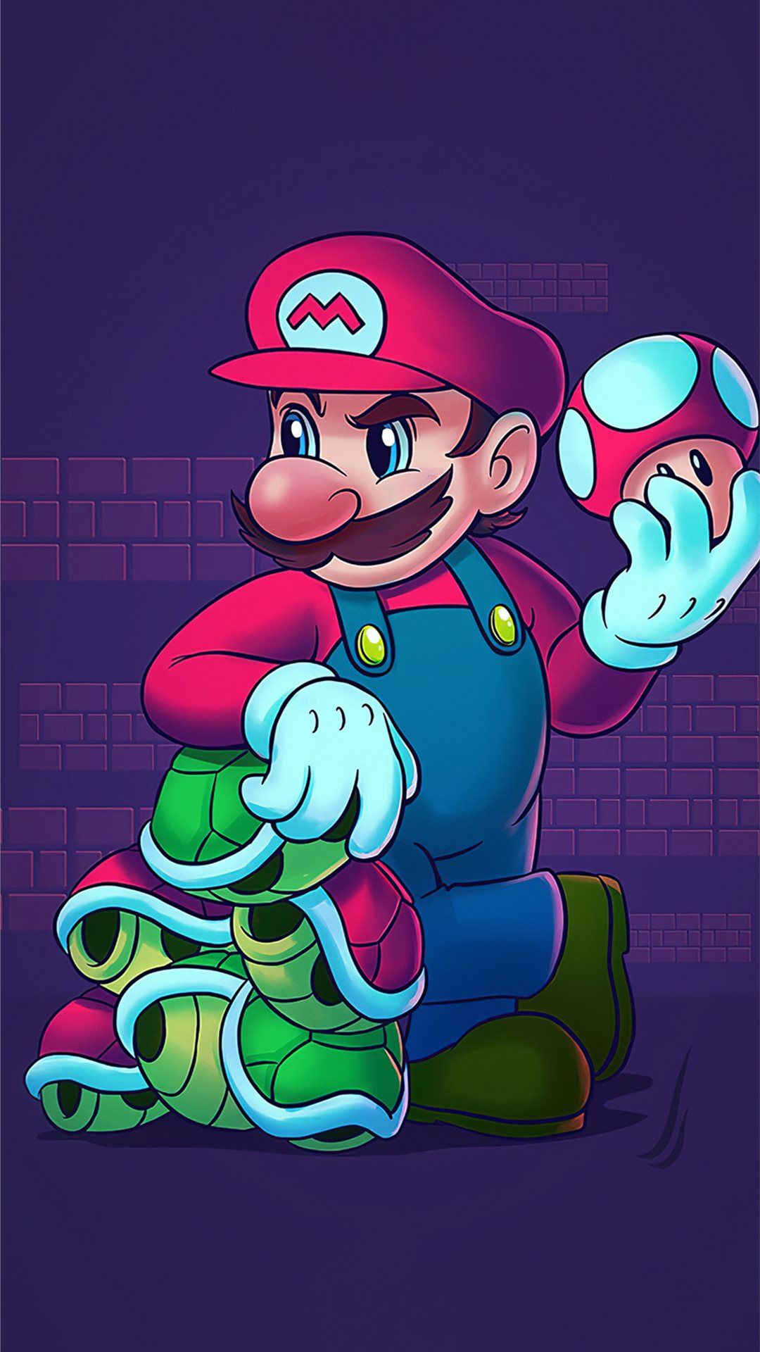 Mario con guscio tartaruga, 1080x1920 Verticale, iPhone