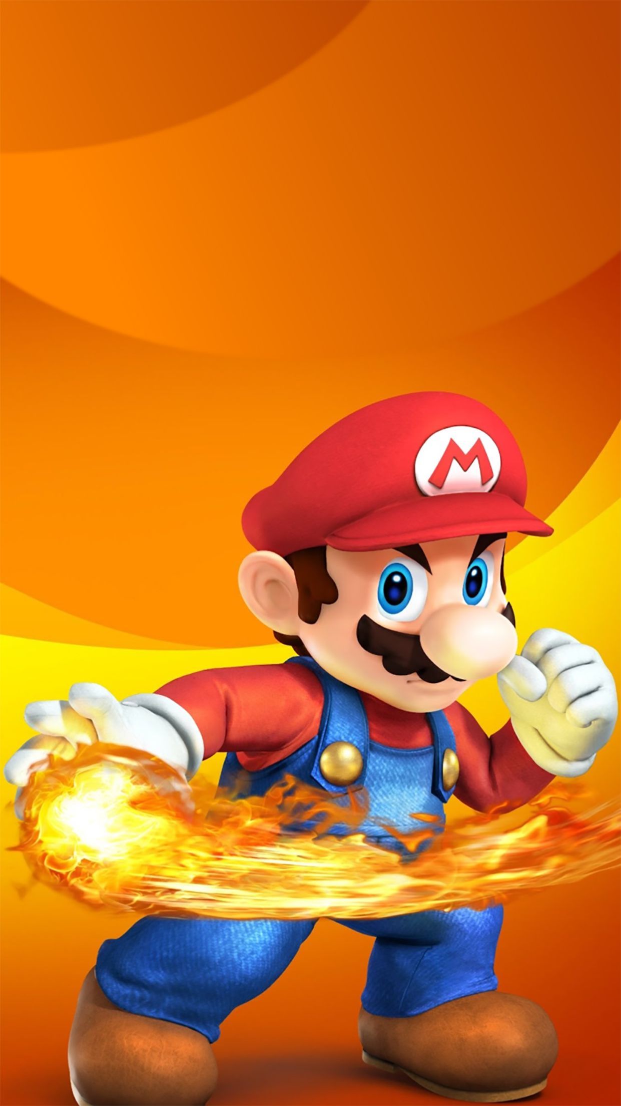 Mario con palla di fuoco, 1241x2208 Full HD Verticale, iPhone