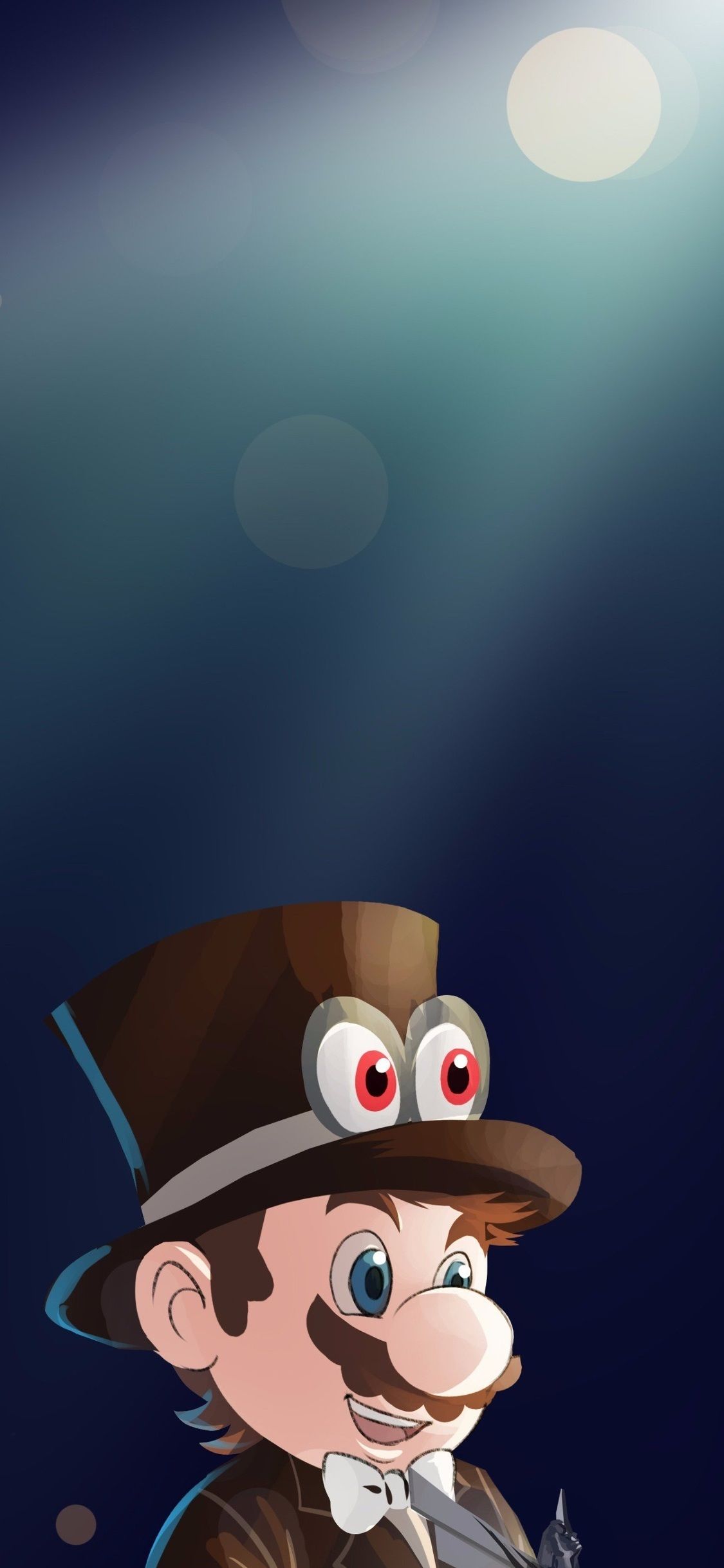 Mario con cappello Cappy notte, 1125x2436 Full HD Verticale, iPhone Pro