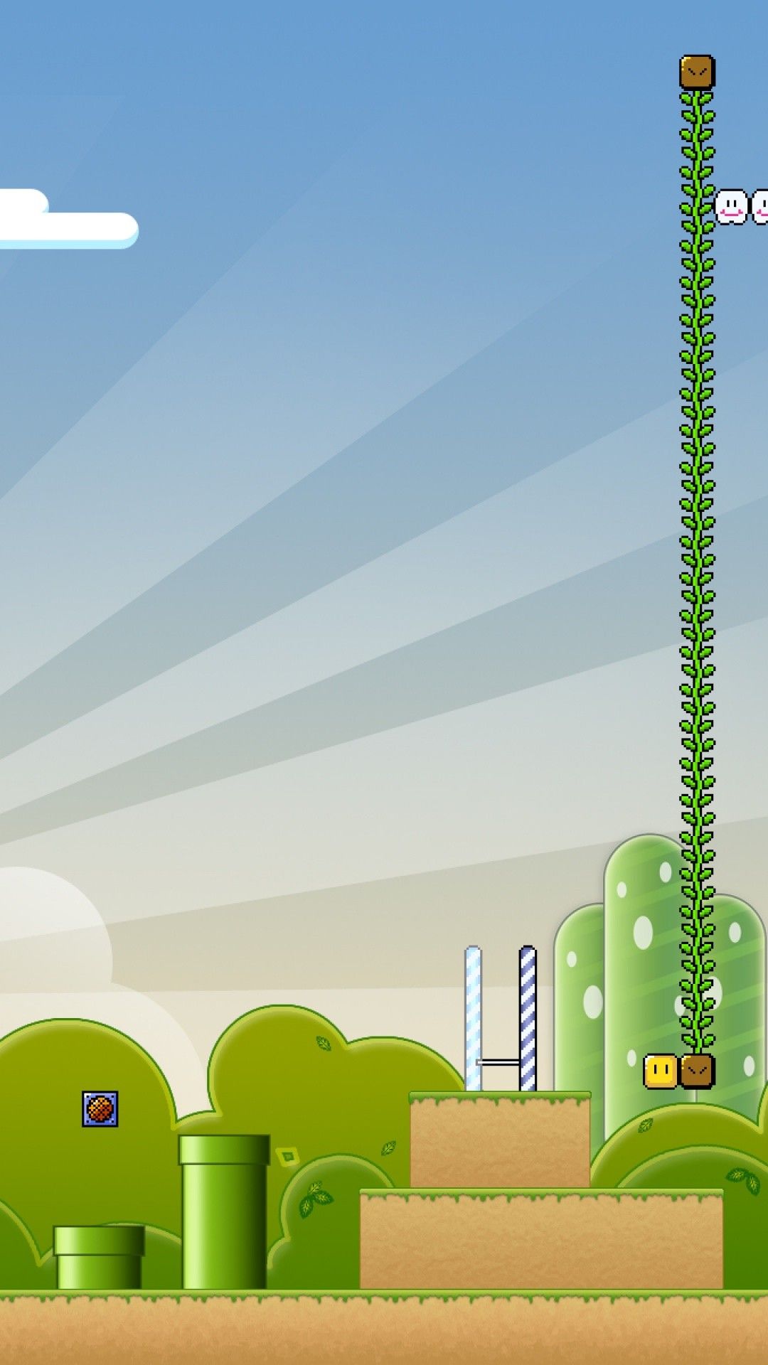 Super Mario paesaggio pixel art, 1080x1920 Full HD Verticale, iPhone Plus