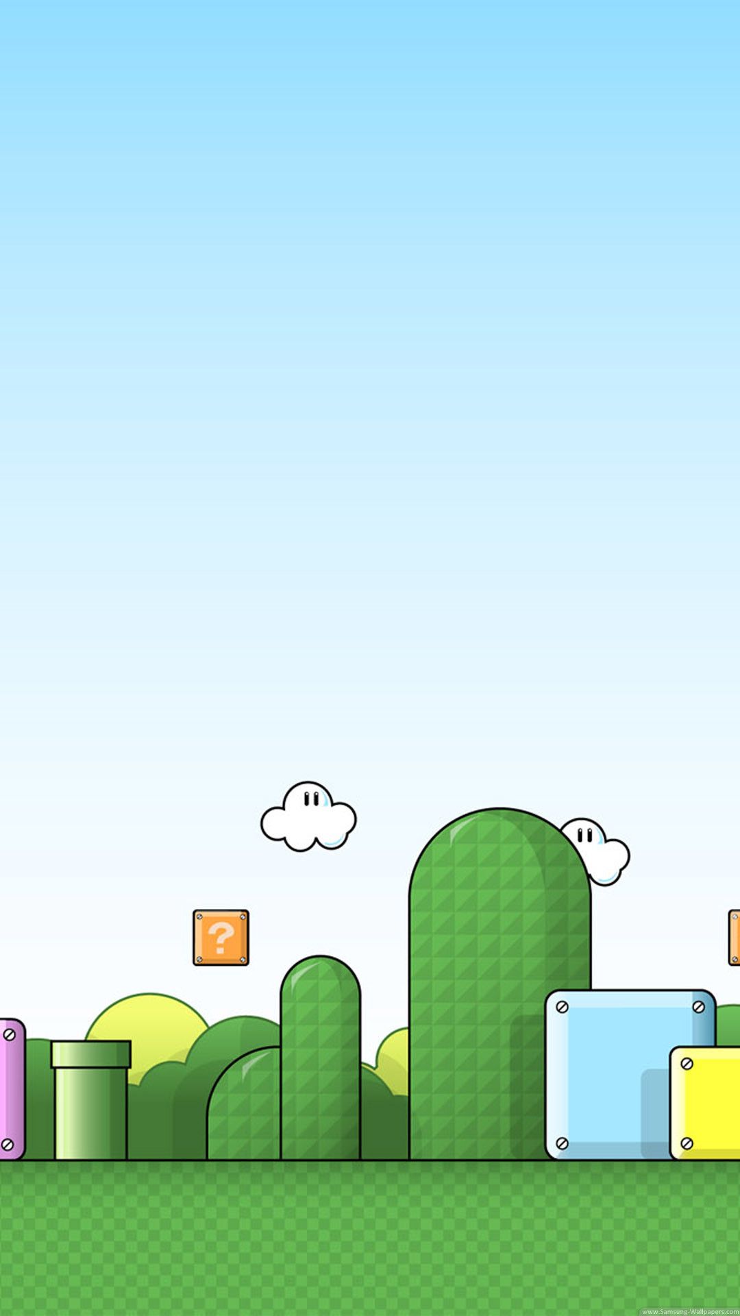 Paesaggio Super Mario collinette verdi, platform, 1080x1920 Full HD Verticale, iPhone Pro