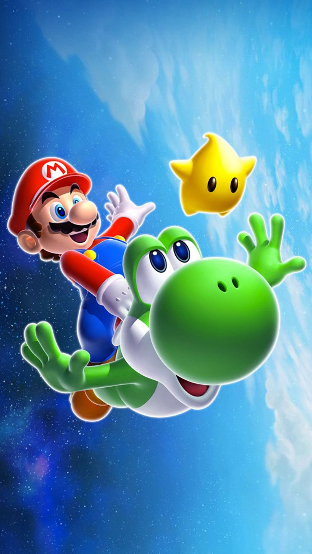Mario e Yoshi nello spazio, 1080x1920 Verticale, iPhone Air