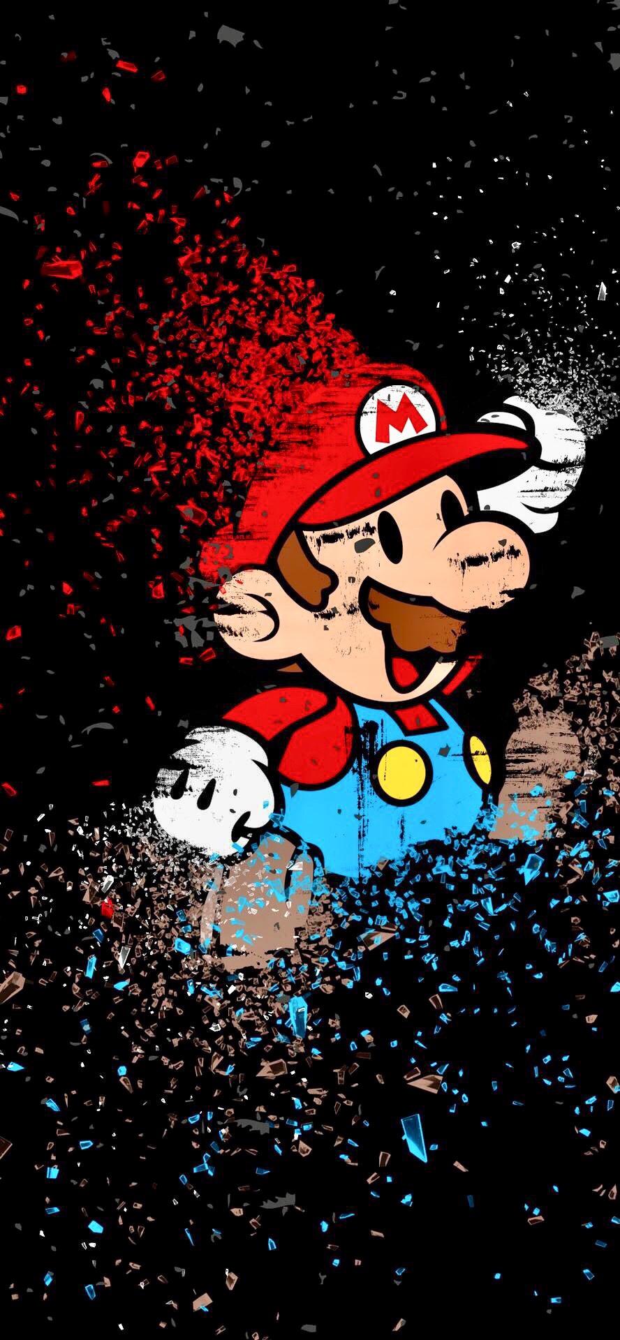 Mario Bros splash art, 888x1920 Verticale, Telefono