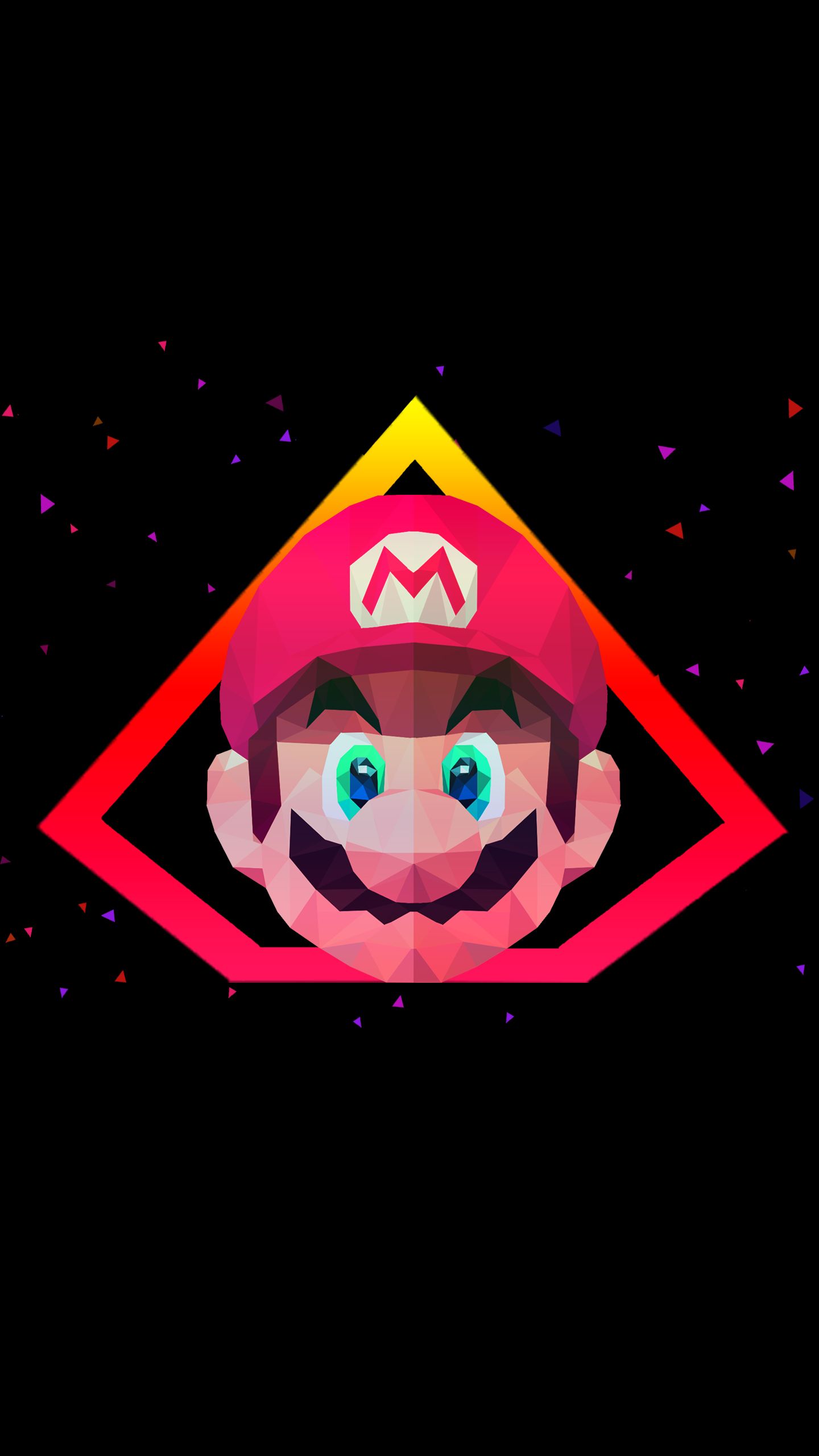 Mario low poly rombo rosso, 1440x2560 Verticale, iPhone Pro Max