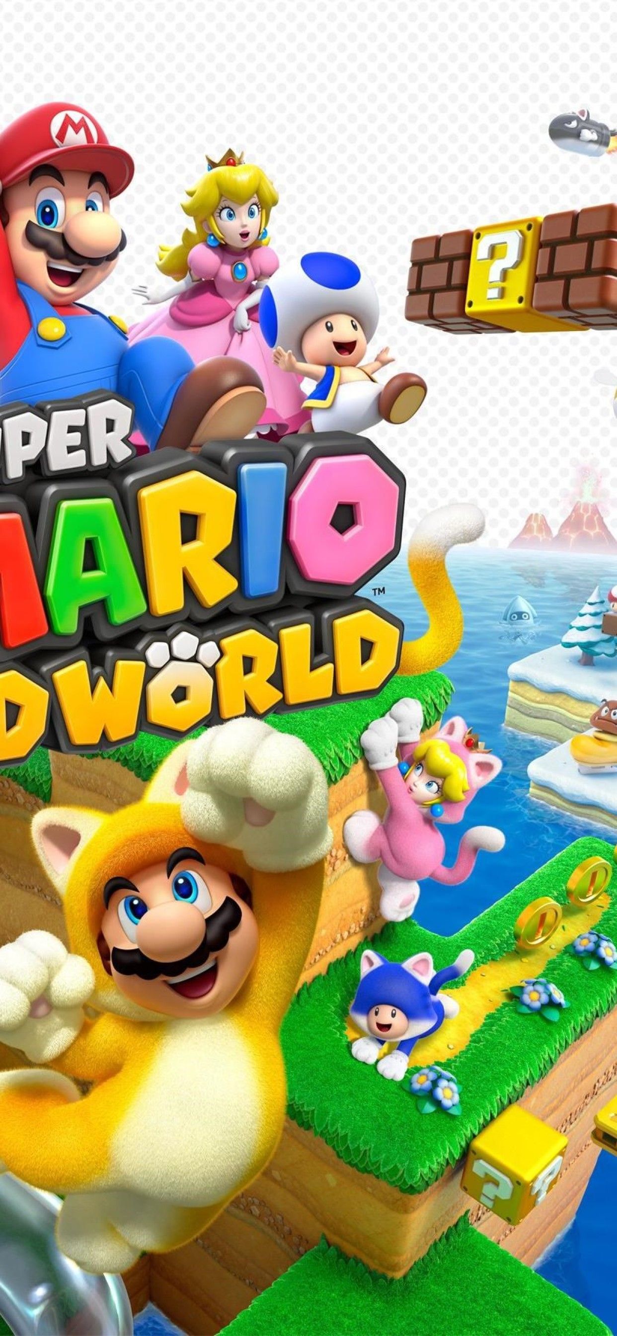 Super Mario 3D World personaggi, 1242x2688 Full HD Verticale, iPhone Pro