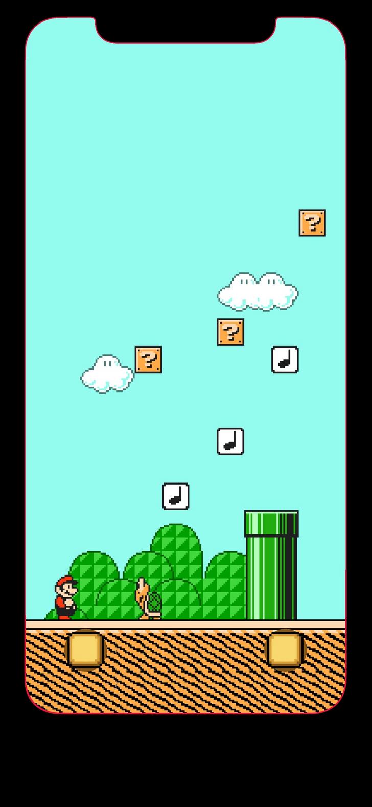 Mario Bros scena classica pixel, 728x1579 Full HD Verticale, iPhone Pro Max