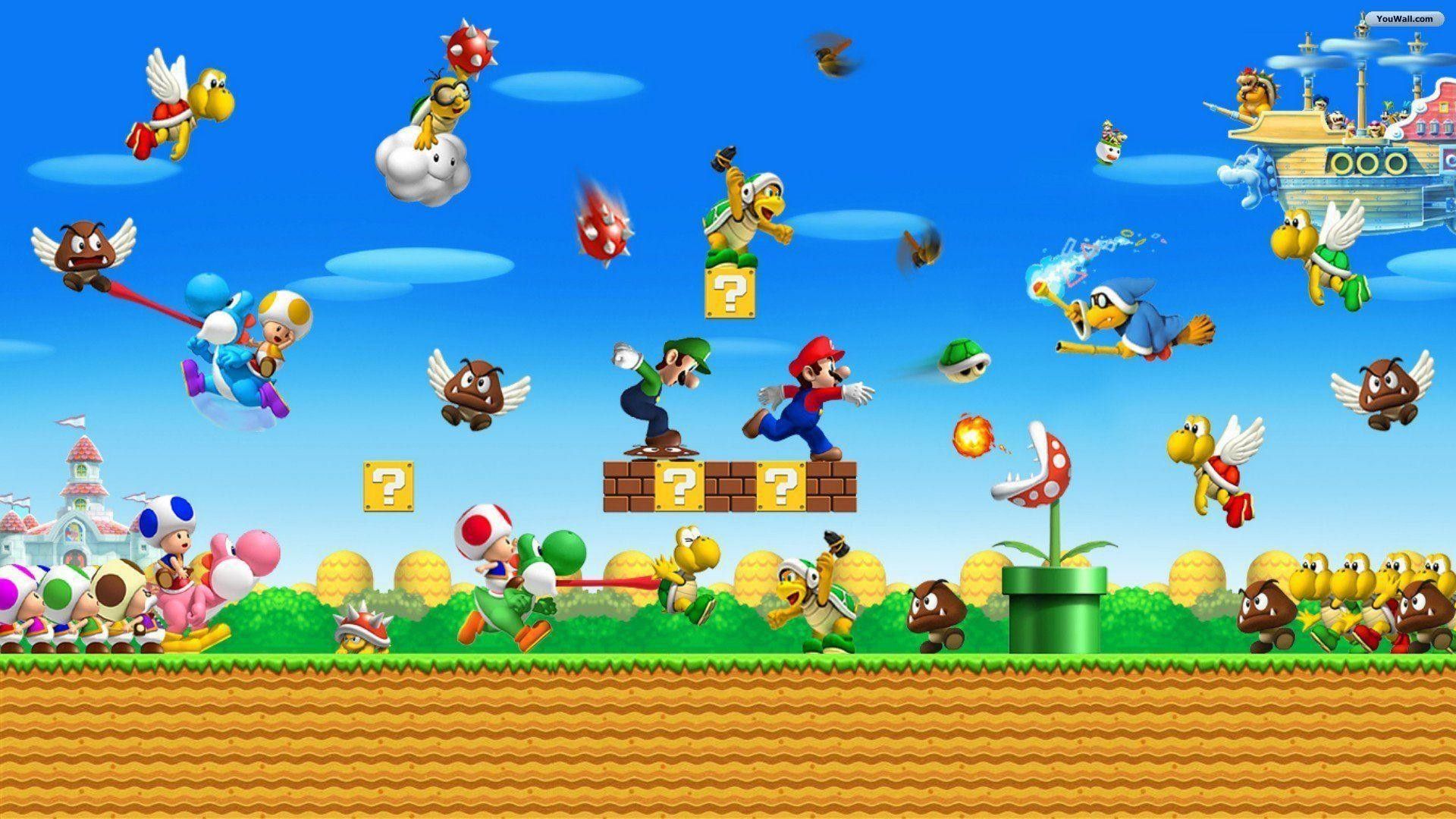 Mario personaggi nemici Super Mario World, idraulico, 1920x1080 Full HD, Laptop