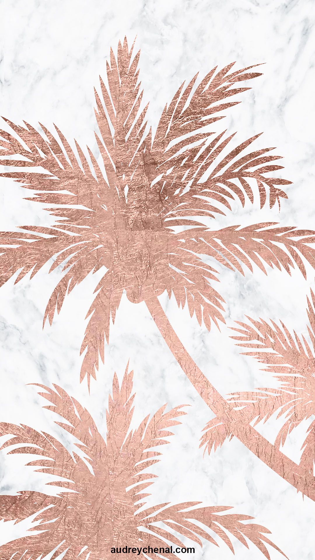 Palme rosa dorate su marmo, 1080x1920 Full HD Verticale, Smartphone