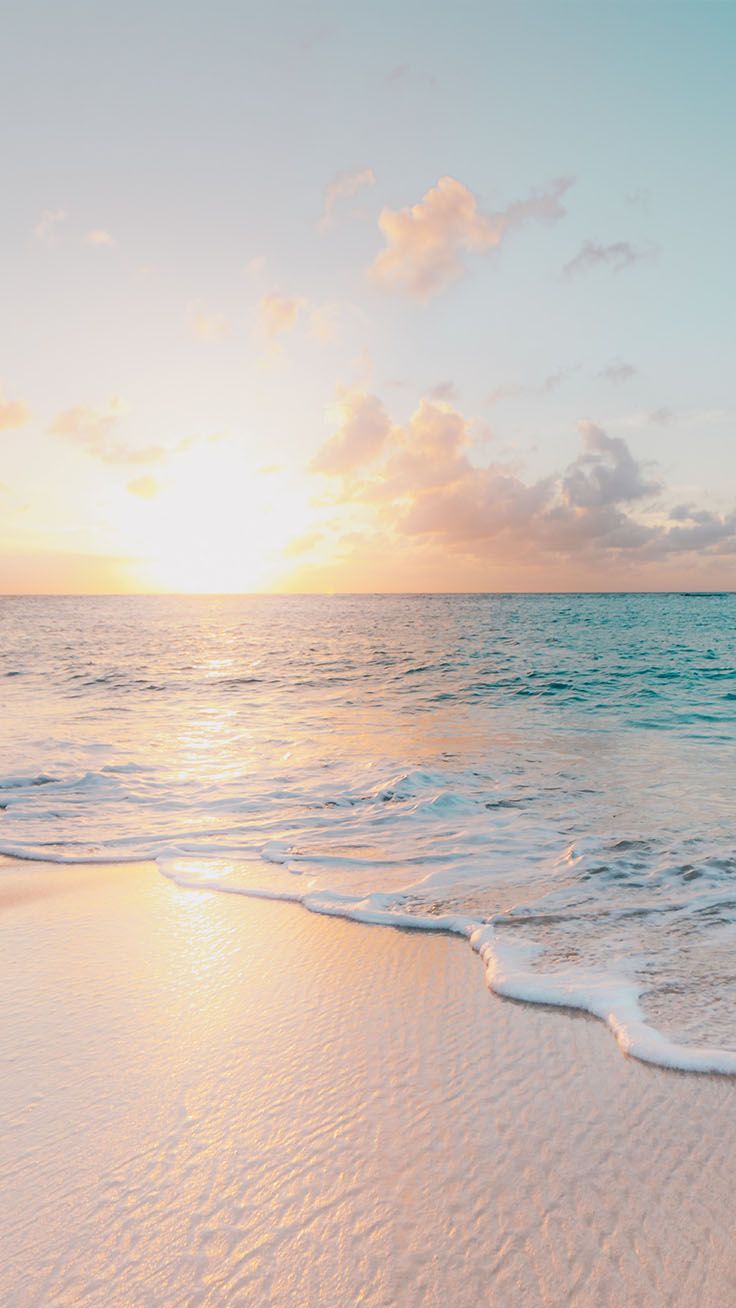 Tramonto su spiaggia pastello, 736x1308 Verticale, Telefono
