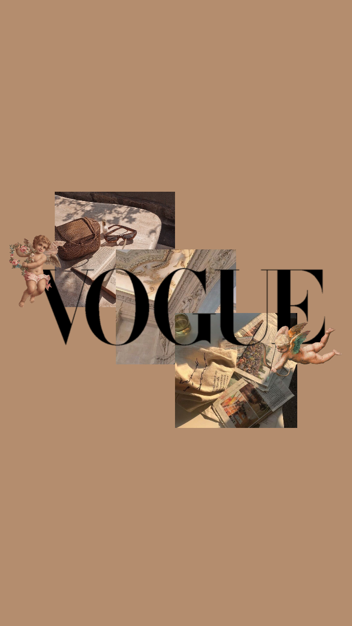 Collage Vogue tonalità marrone, 720x1280 Verticale, Mobile