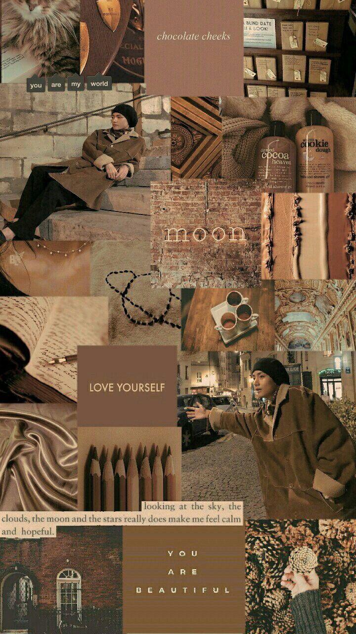 Collage estetico marrone, 720x1280 Full HD Verticale, iPhone