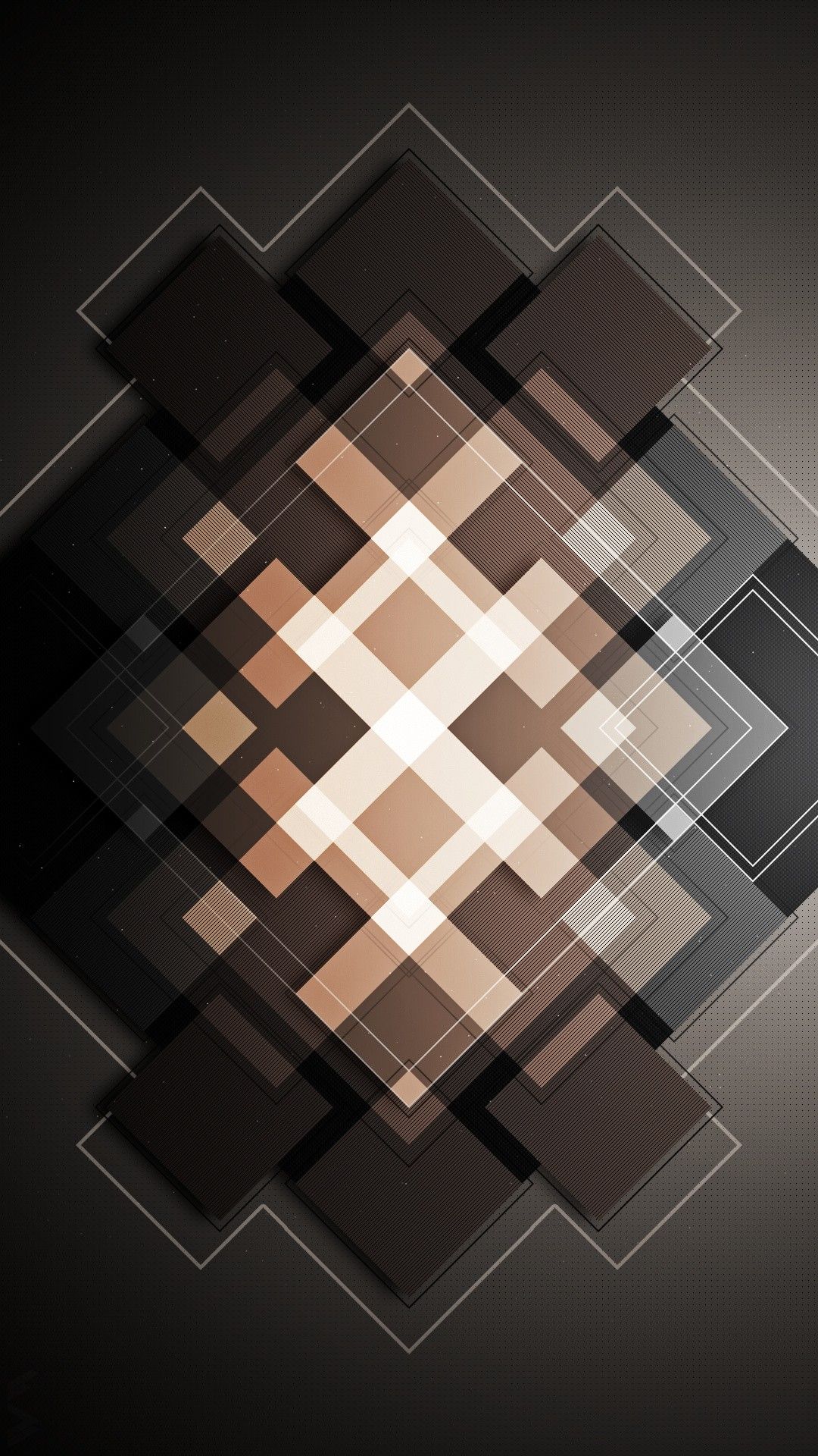 Quadrati geometrici marroni astratti, 1080x1920 Full HD Verticale, iPhone