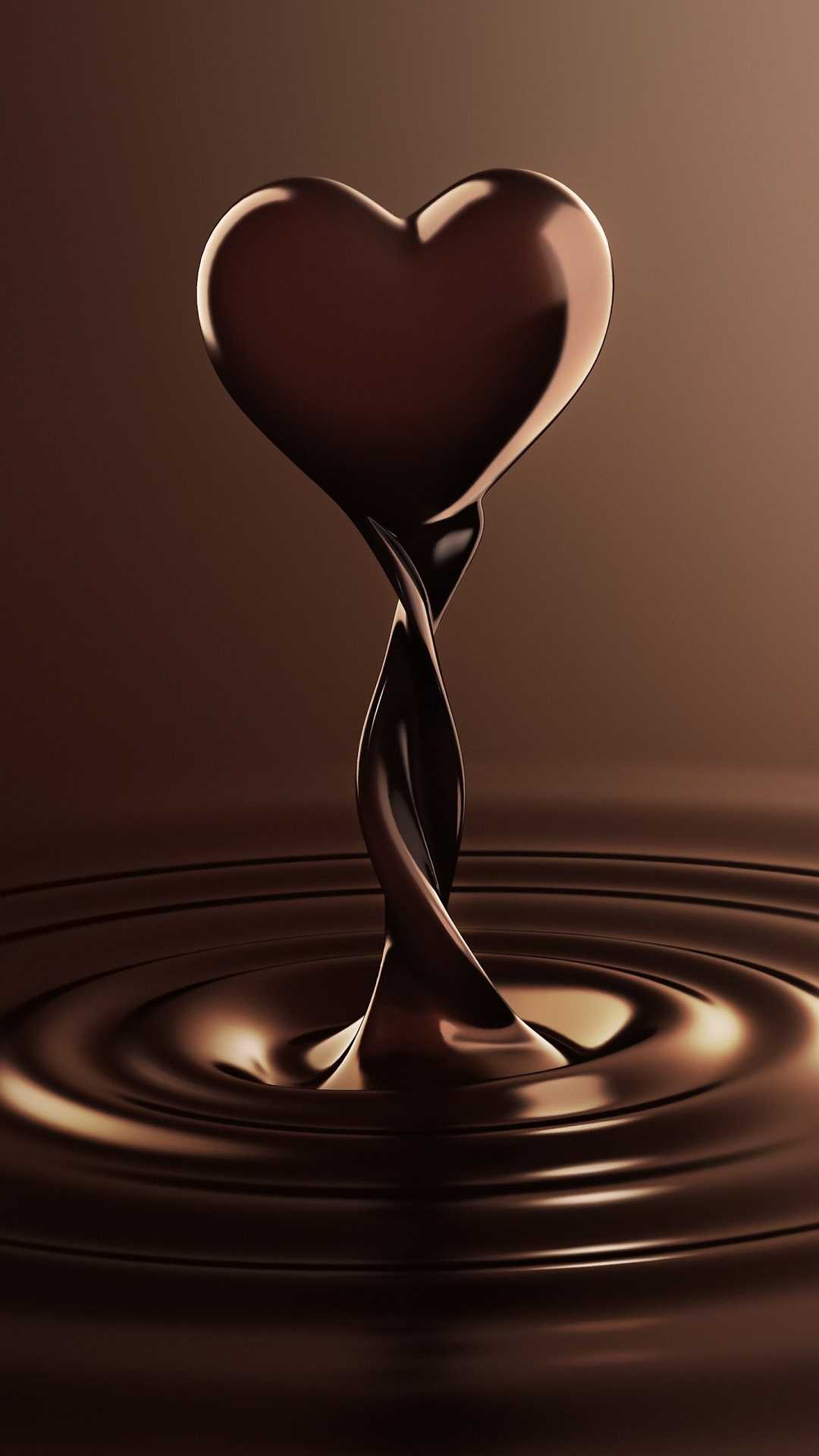 Cuore di cioccolato liquido, 1080x1920 Verticale, Telefono