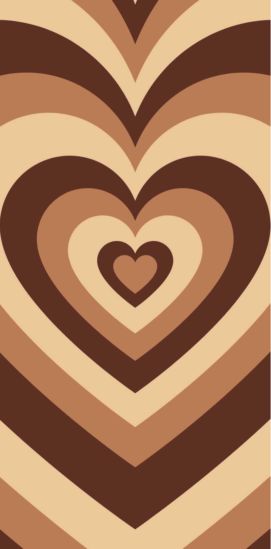 Cuore concentrico marrone beige, 921x1867 Verticale, Telefono