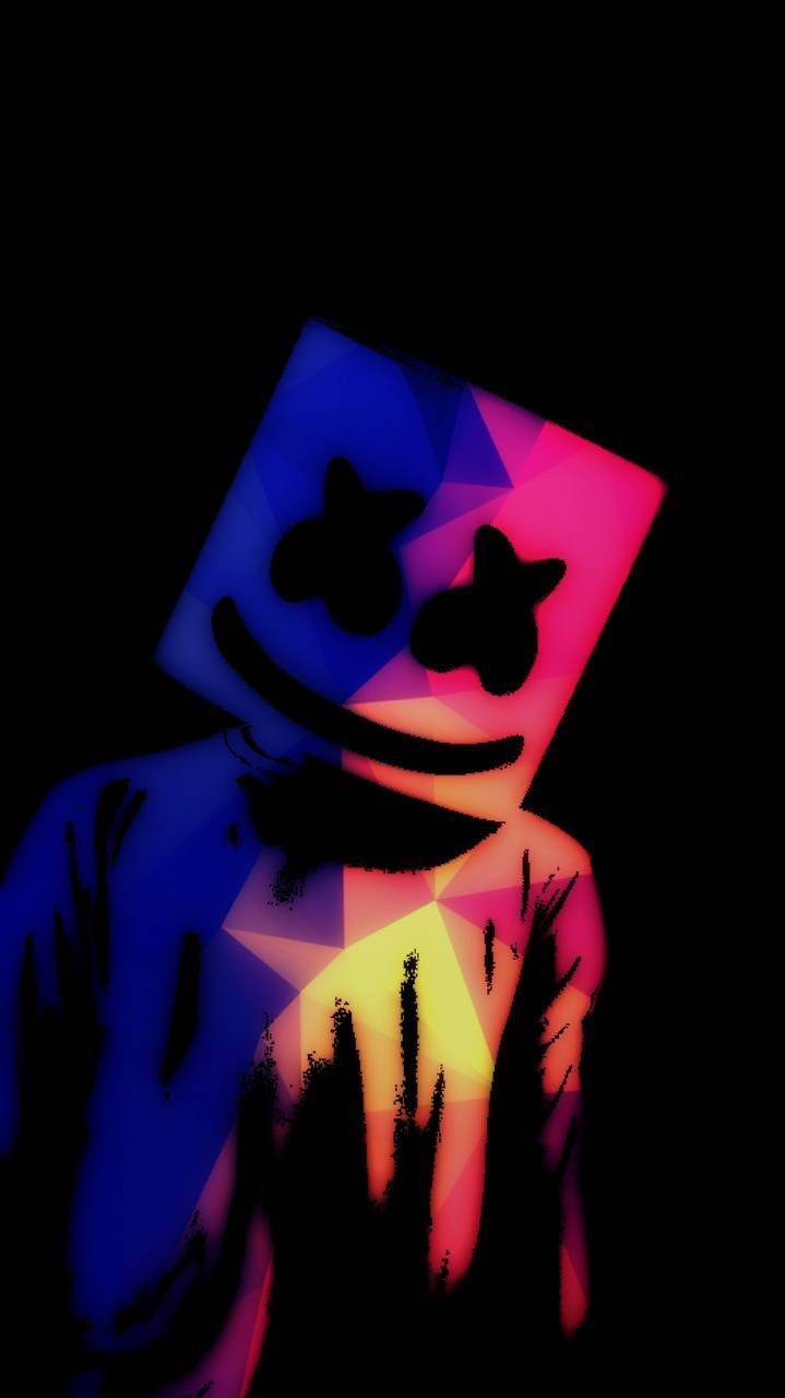 Marshmello dj maschera colorata, 719x1280 Verticale, Android
