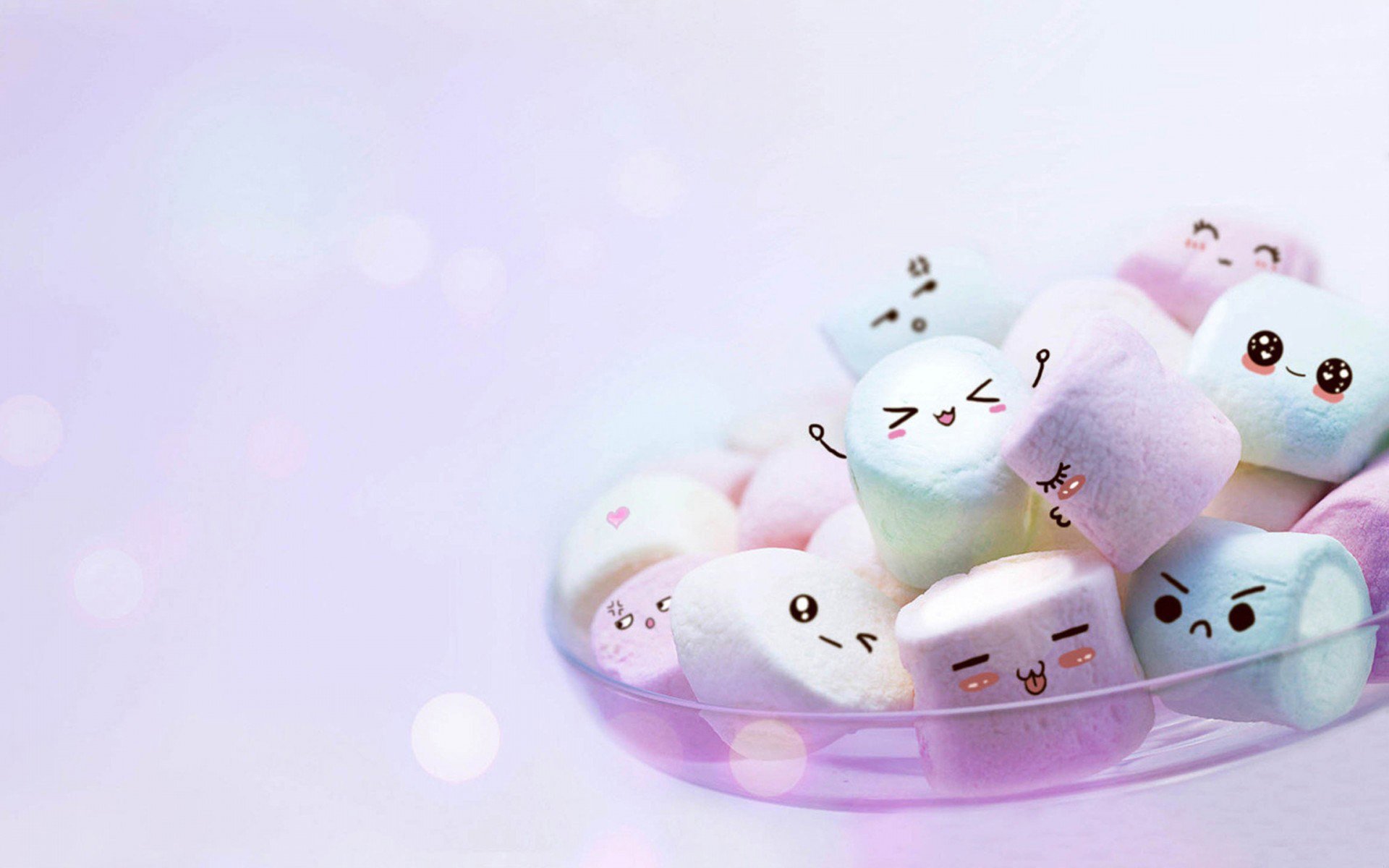 Marshmallow kawaii con faccine, 1920x1200 WUXGA, PC