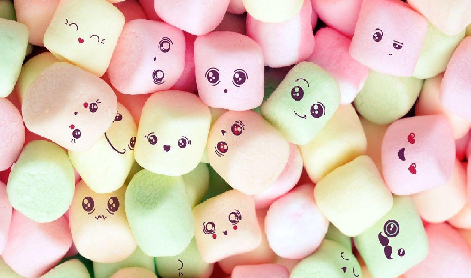 Marshmallow kawaii colorati, 1920x1136 Full HD, iMac