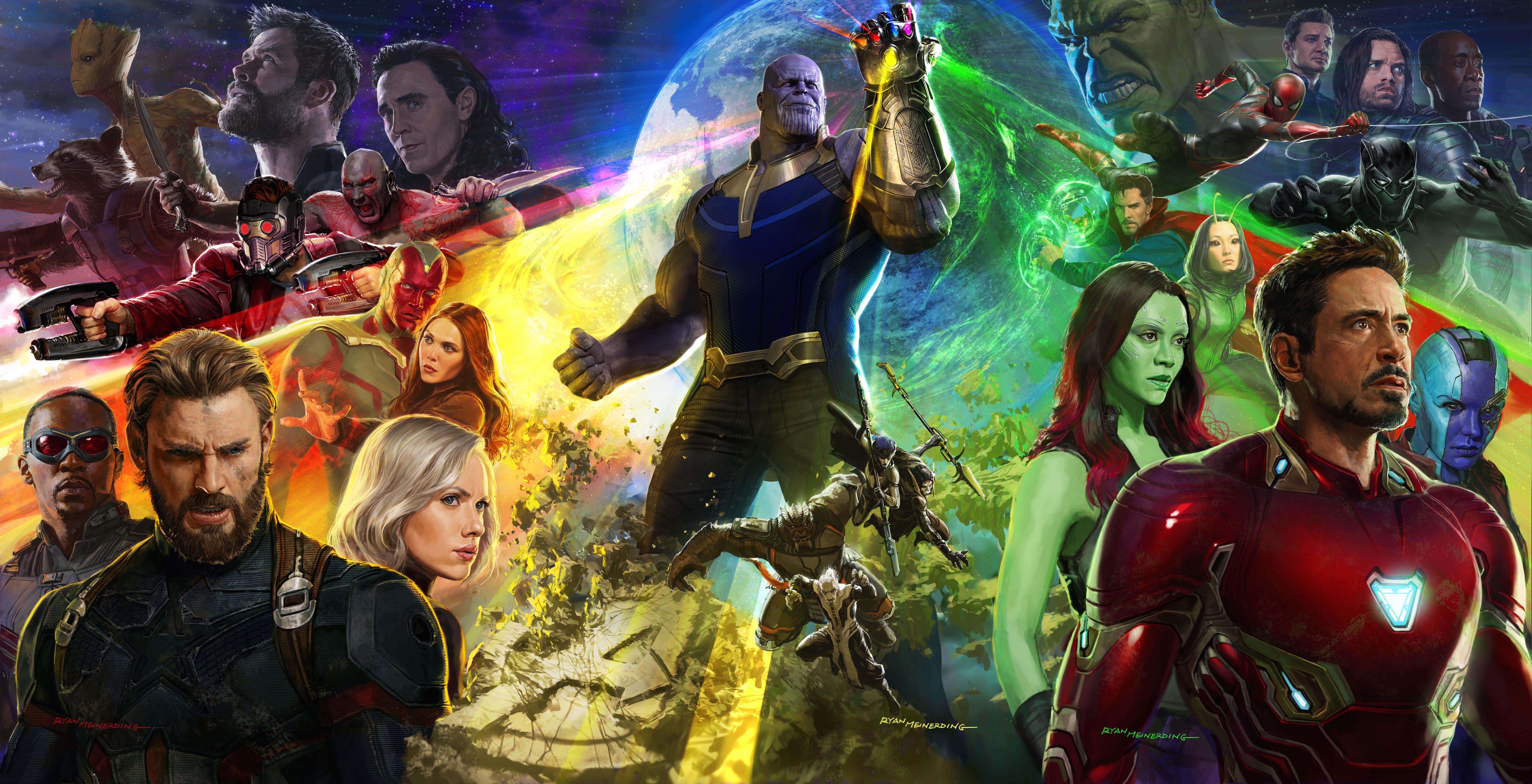 Avengers Infinity War personaggi Marvel, 8400x4299 Ultra HD, PC