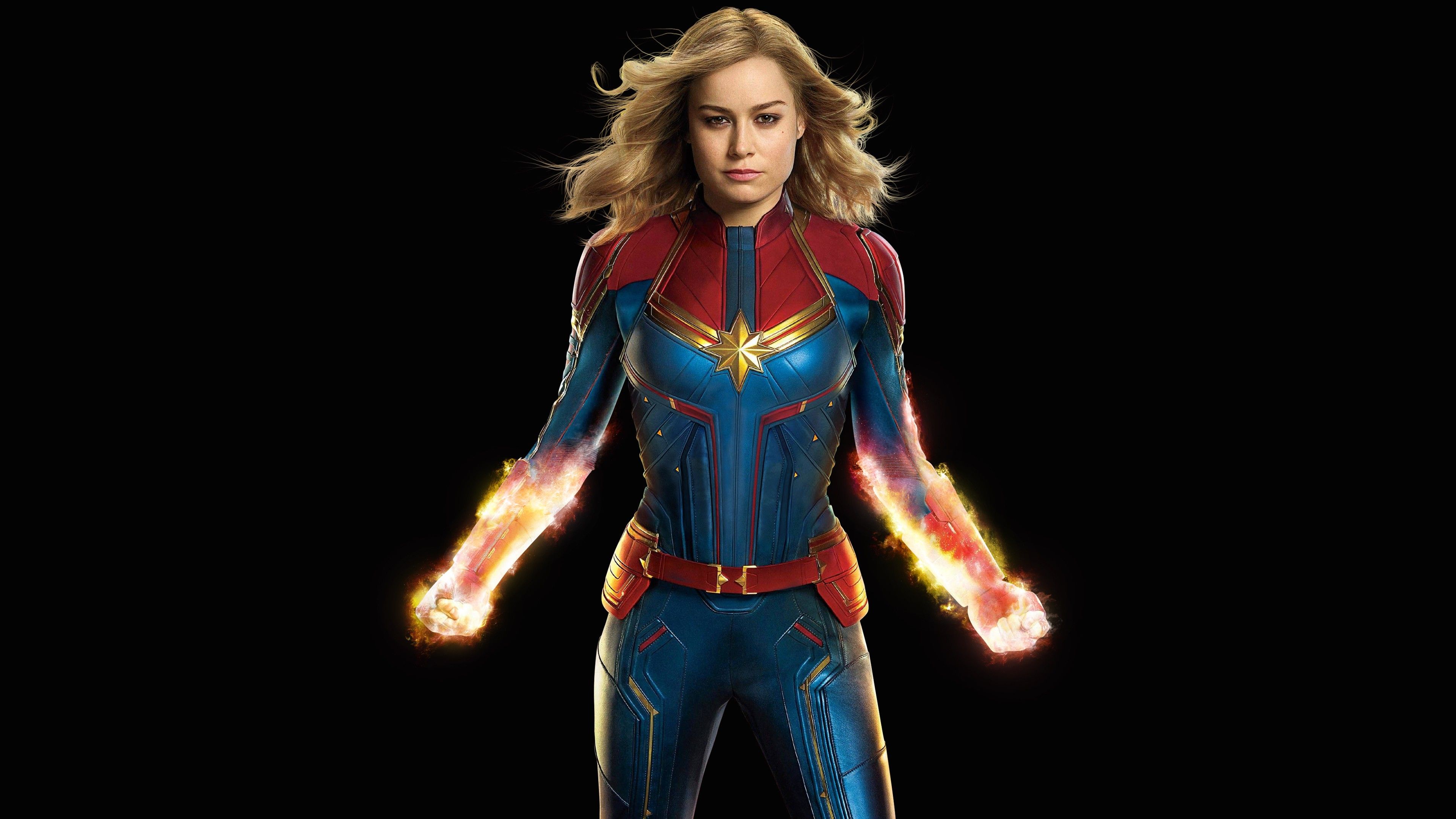 Captain Marvel con pugni energia, 3840x2160 4K, PC Desktop